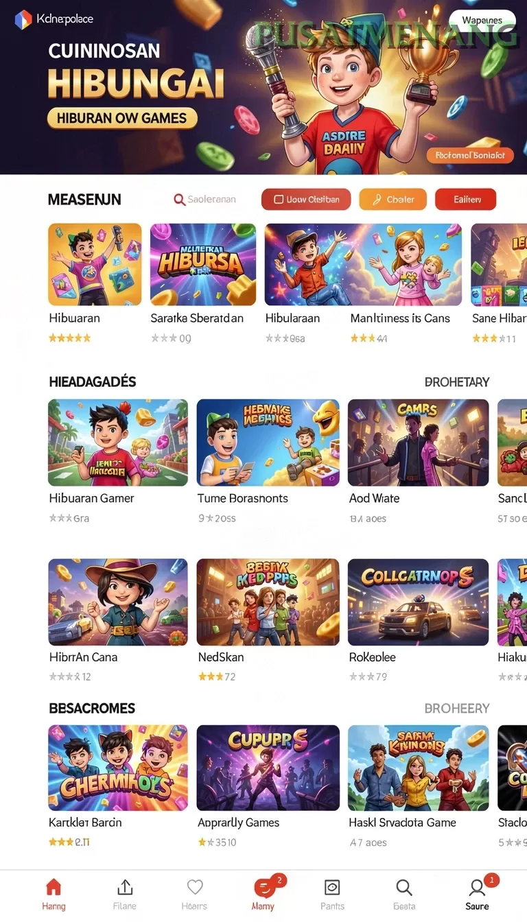 Galeri pratinjau visual pusatmenang build APK resmi terbaru